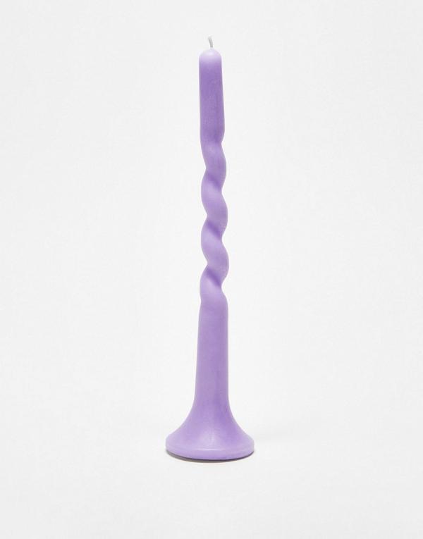 Typo tall twist candle in lilac-Purple