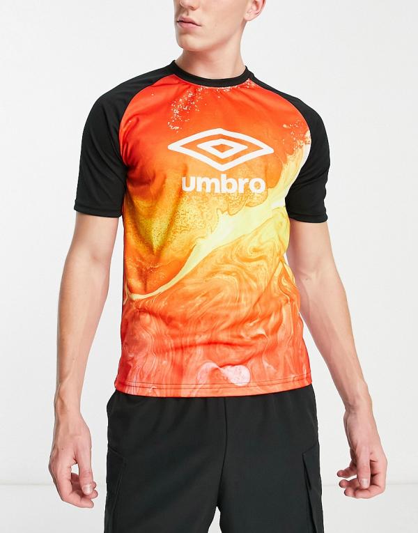 Umbro Global jersey t-shirt in red and black-Multi