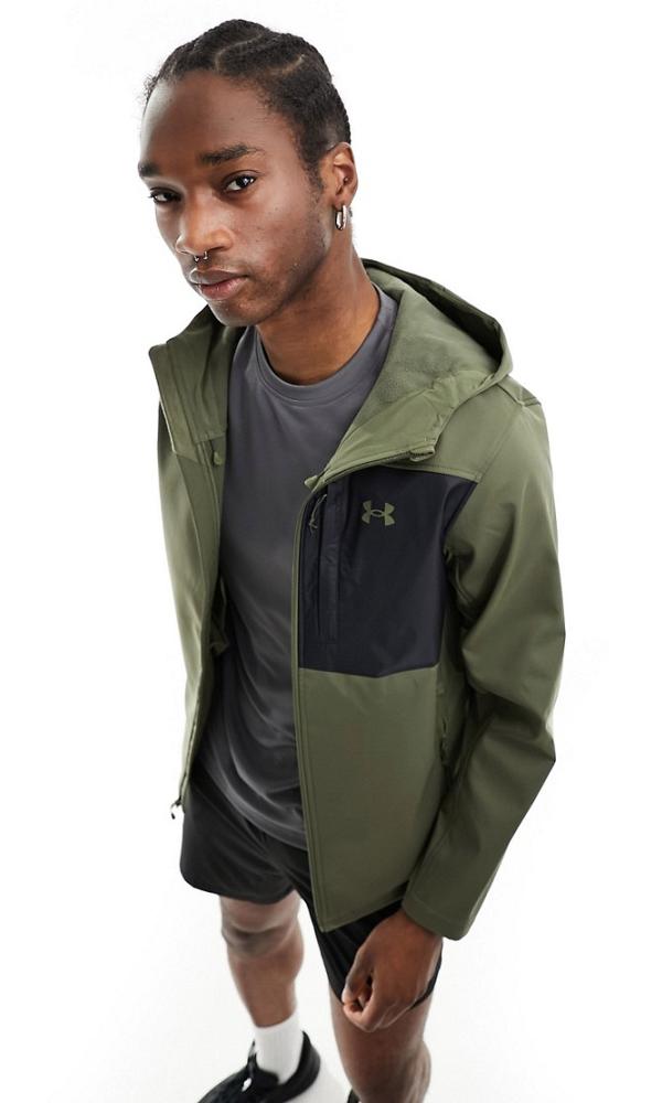 Under Armour Storm CGI Shield 2.0 hooded jacket in khaki-Green