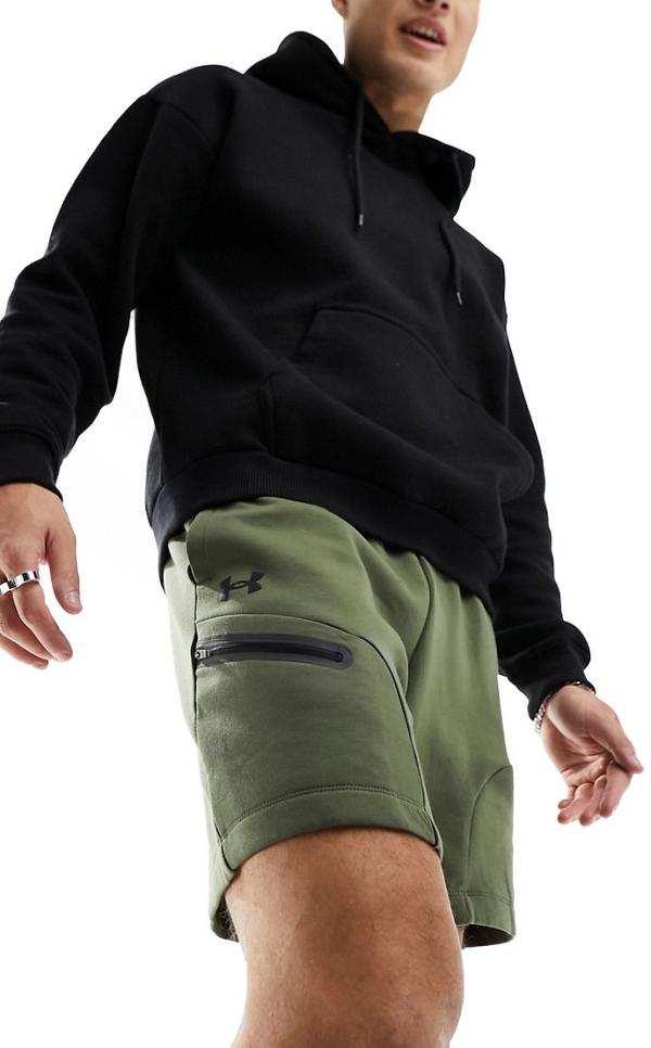 Under Armour Unstoppable fleece trackies in khaki-Green