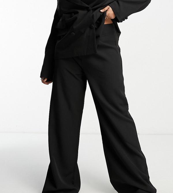 Unique21 Hero Plus high waisted tailored pants in black (part of a set)