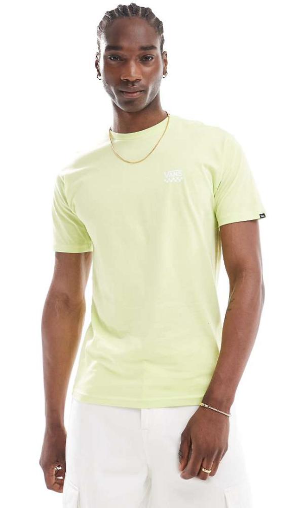 Vans checkerboard left chest logo short sleeve t-shirt in bright green