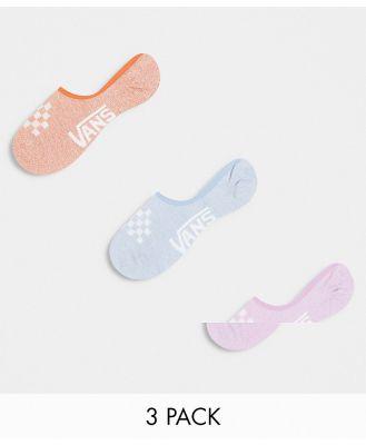 Vans classic heathered Canoodle 3 pack socks in blue, pink and red-Multi