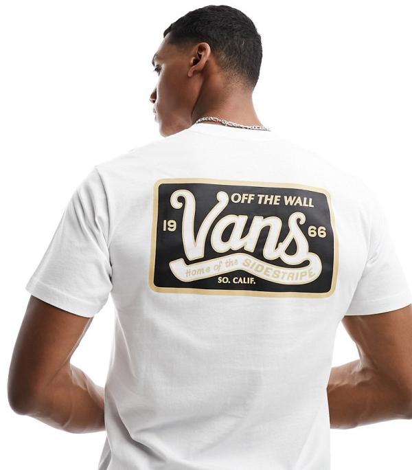 Vans Home of the Sidestripe t-shirt with back print in white
