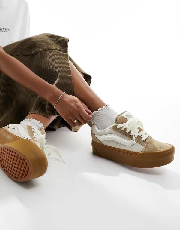 Vans Knu Stack sneakers in tan and gum-Neutral