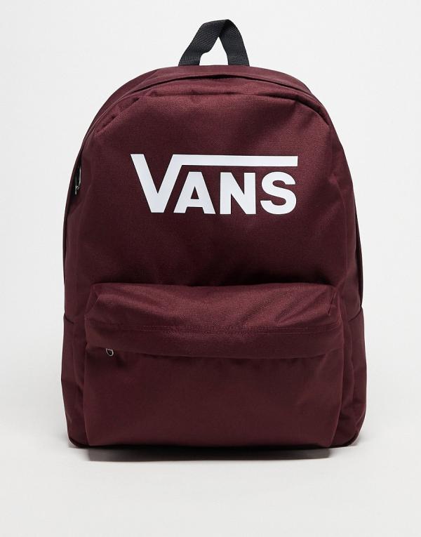 Vans Old Skool print backpack in burgundy-Red