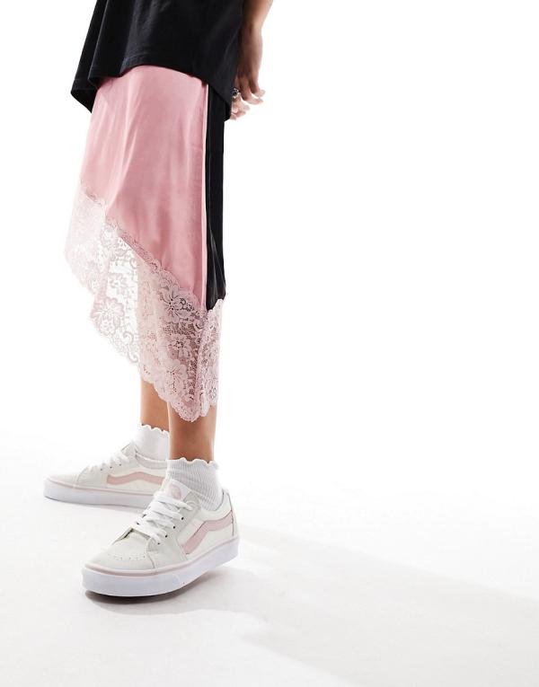 Vans Sk8-Lo sneakers in off white and pink