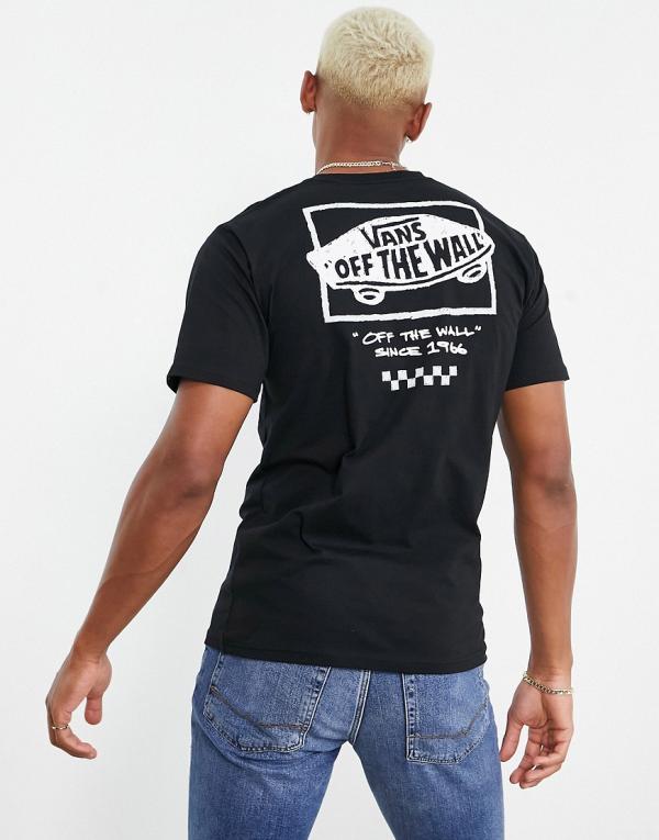 Vans Sketchy Past back print t-shirt in black-Green