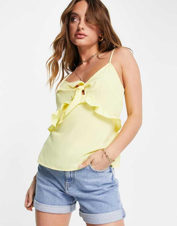 Vero Moda knot-front cami top in yellow