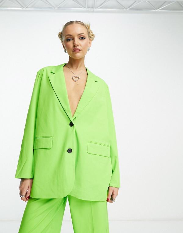 Vero Moda tailored blazer in citrus green (part of a set)