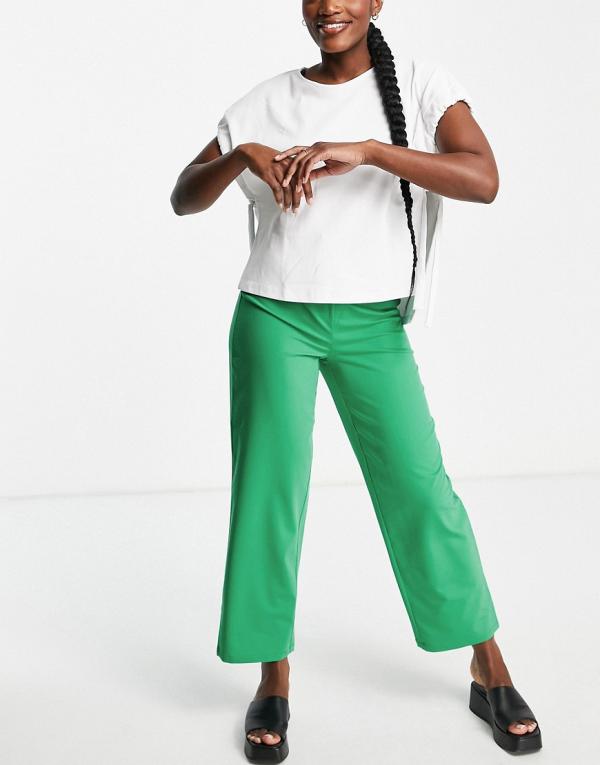 Vero Moda tailored dad pants in bright green (part of a set)