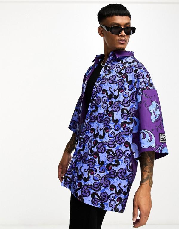Versace Jeans Couture baroque oversized shirt in purple