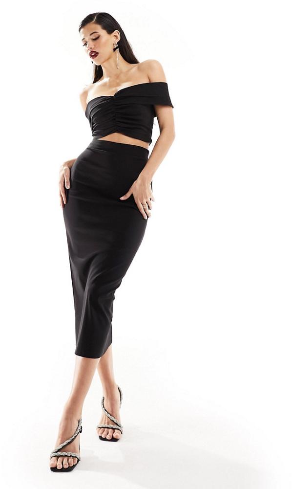 Vesper midi skirt in black (part of a set)