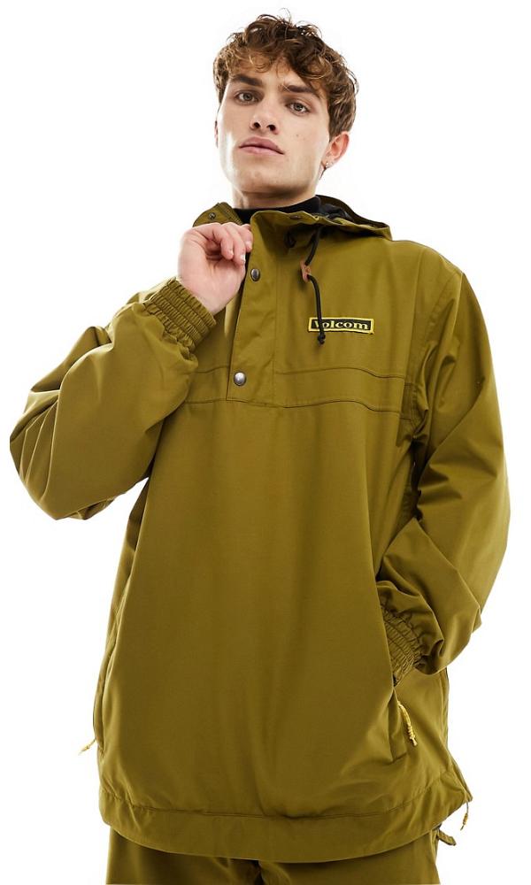 Volcom Longo pullover ski jacket in khaki-Green