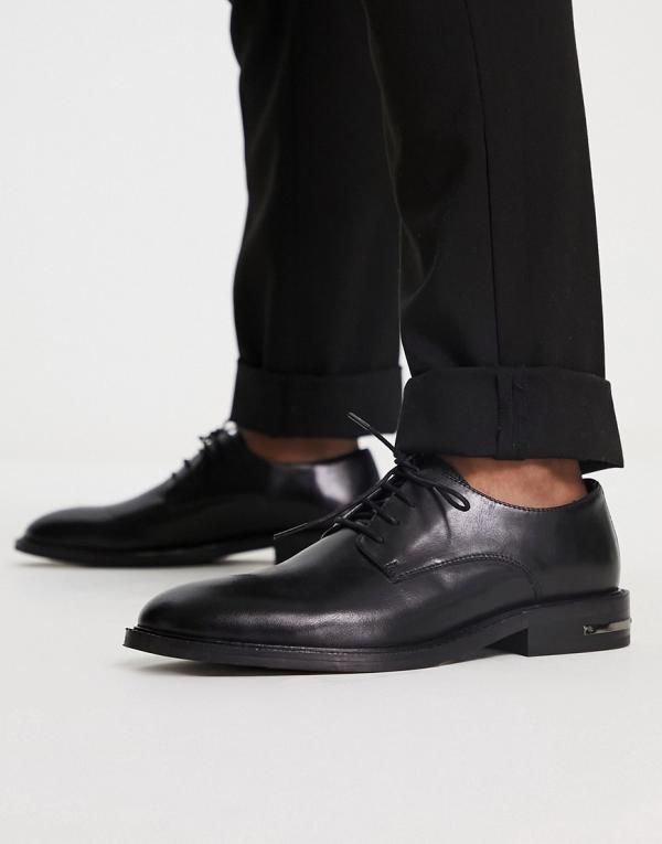 Walk London Oliver lace up shoes in black leather