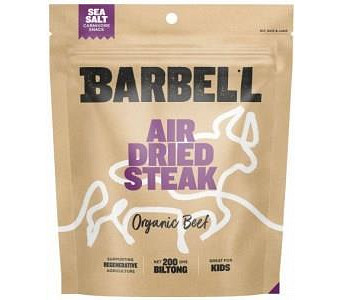 Barbell Burn Sea Salt Air Dried Steak Biltong Organic G/F 200g