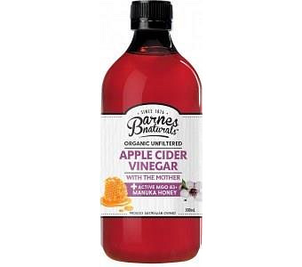 Barnes Naturals Organic Apple Cider Vinegar & The Mother w/Active Manuka 5+ Honey 500ml