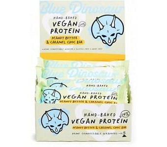 Blue Dinosaur Vegan Protein Peanut Butter & Caramel Choc Bars G/F 12x45g