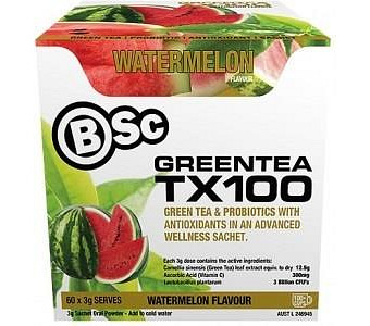 BSc Green Tea TX100 Watermelon 60x3g Serve Pack