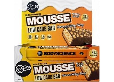 BSc High Protein Low Carb Mousse Bars Caramel Hokey Pokey 12x55g