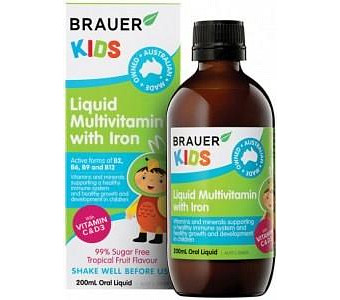 BRAUER Kids Liquid Multivitamin with Iron (3+ years) 200ml