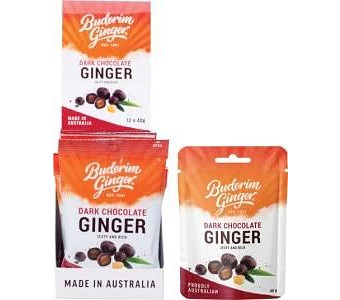 Buderim Ginger Dark Chocolate Ginger Zesty and Rich 12x40g