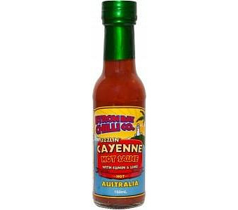 Byron Bay Chilli Co Sizzlin' Cayenne Hot Sauce G/F 150ml