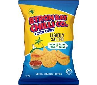 Byron Bay Chilli Lightly Salted Cornchips G/F 12x250g