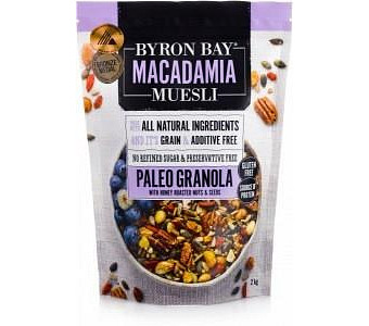 Byron Bay Macadamia Muesli Gluten Free Granola Paleo Mix Honey Roasted 2Kg