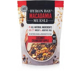 Byron Bay Macadamia Muesli Granola Coconut, Cranberry & Apple 400g