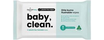 Cleanlife Baby Clean Flushable Plastic Free Wipes 80pk