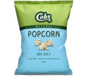 Cobs Natural Sea Salt Popcorn G/F 12x80g