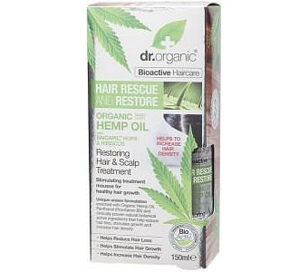 Dr Organic Hair & Scalp Treatment Rescue Restore Organic Hemp Oil 150ml