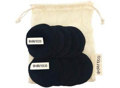 Ever Eco Reusable Bamboo Makeup Removal Pads Black 10pk