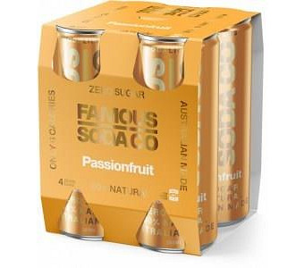 Famous Soda Cans Passion Fruit Pack 4x250ml
