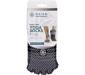 Gaiam Yoga Socks Grippy Mary Jane Small-Medium 1 Pair