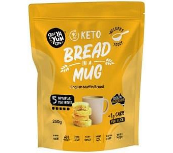 GET YA YUM ON (90 sec Keto) Bread In A Mug English Muffin Bread 250g