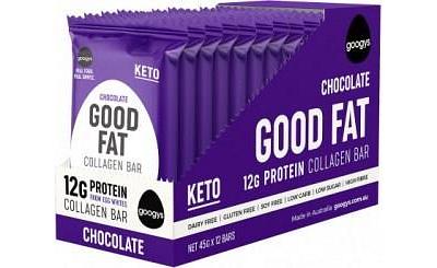 Googys Good Fat Keto Chocolate Collagen Bars G/F 12x45g