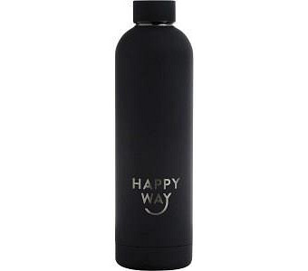 Happy Way Insulated Stainless Steel Bottle Black Matte 750ml