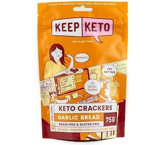 Keep Keto Garlic Bread Flavour Crackers G/F 75g