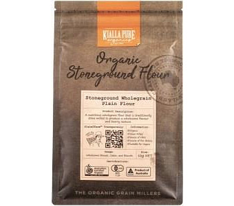 Kialla Organic Stoneground Wholegrain Plain Flour 1Kg