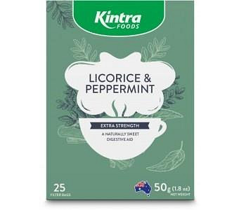 Kintra Foods Licorice & Peppermint Tea A Naturally Sweet Digestive Aid 25Teabags 50g