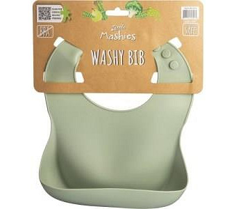 Little Mashies Silicone Washy Bib Olive