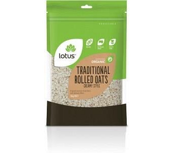 Lotus Organic Traditional Rolled Oats Creamy Style 1kg