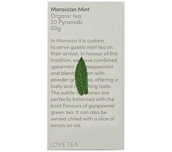 LOVE TEA Organic Moroccan Mint Tea x 20 Pyramids