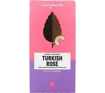 Loving Earth Turkish Rose Cashew Mylk Chocolate With Cranberries 11x80g