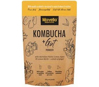 MAVELLA SUPERFOODS Kombucha + Gut Powder with Australian Native Lemon Aspen & Lemon Myrtle & Ginger