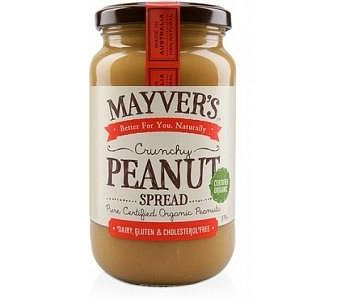 Mayvers Organic Crunchy Peanut Butter G/F 375g