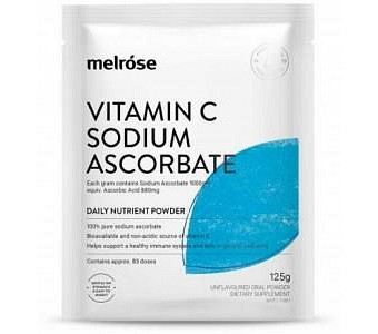 MELROSE Vitamin C Sodium Ascorbate Oral Powder Sachet 125g x 8 Display