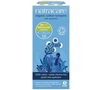 NATRACARE Organic Cotton Tampons Regular with Applicator x 16 Pack